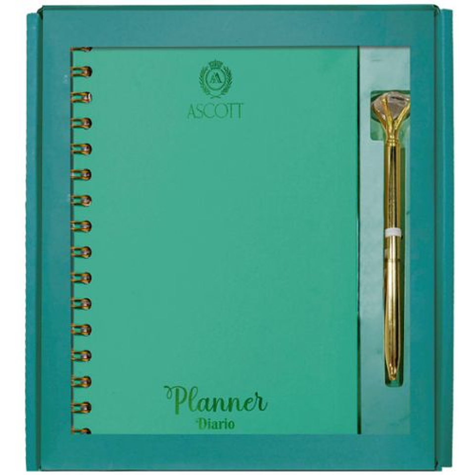 Set Ascott Planner C/espiral + Boligrafo Negro 2