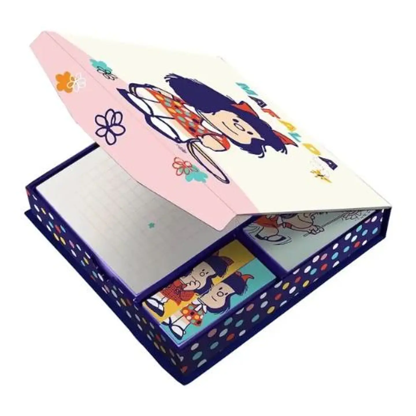 Caja De Notas Y Banderitas Autoadhesivas Mafalda Pastel 1