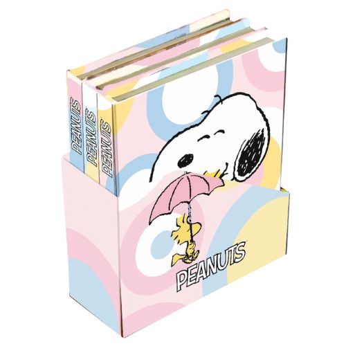 Set De Mini Cuadernos Con Caja Snoopy Pastel