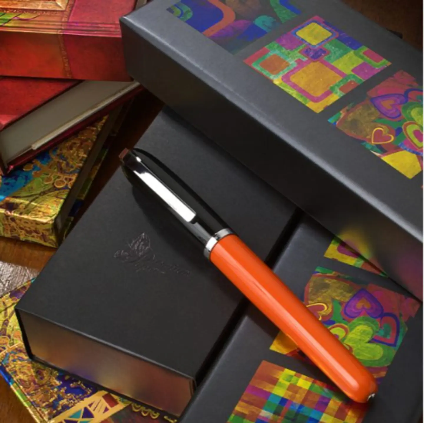 Lapicera Roller Fullcolor Redonda Naranja 1