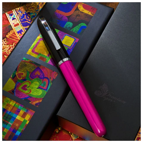 Lapicera Roller Fullcolor Redonda Fucsia