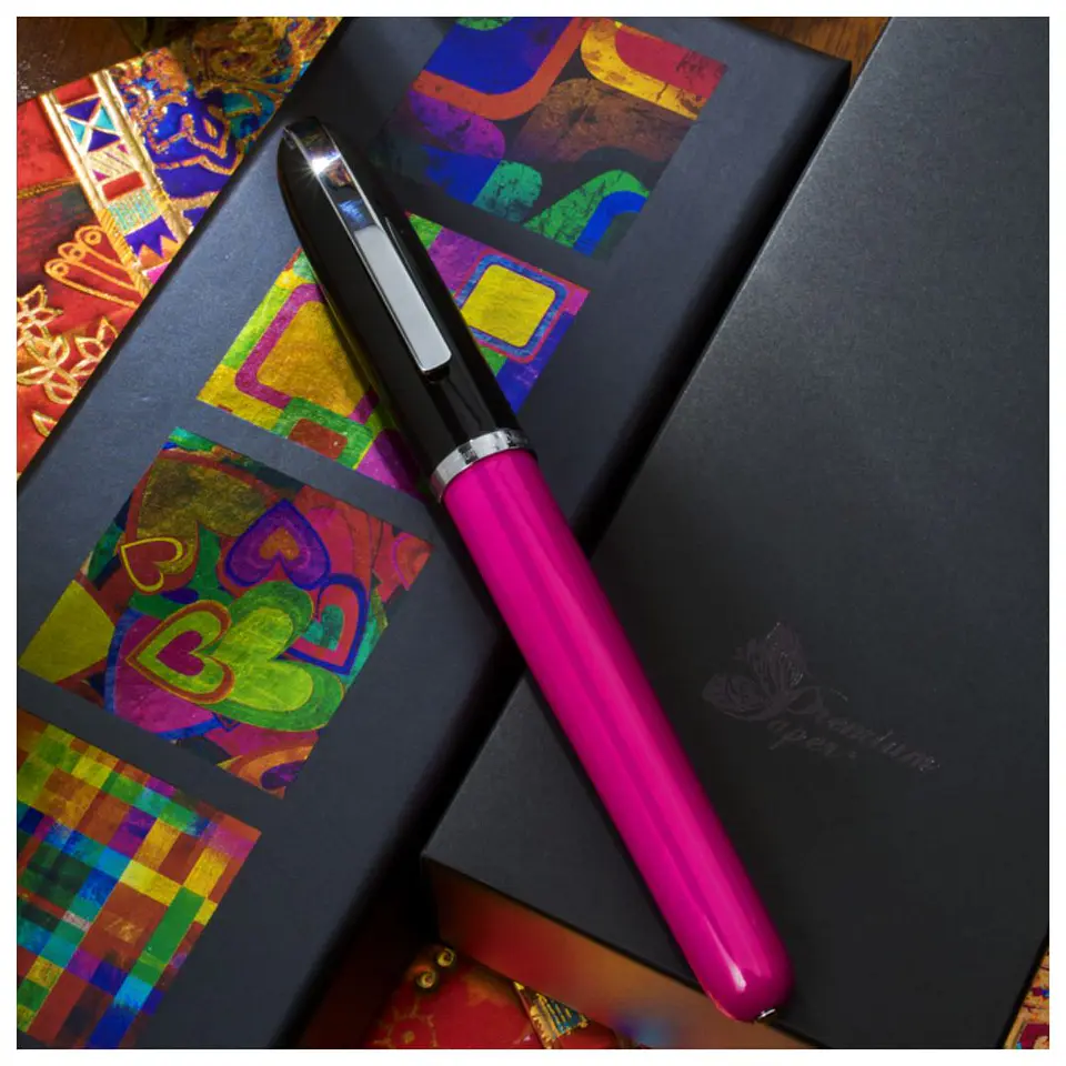 Lapicera Roller Fullcolor Redonda Fucsia 1