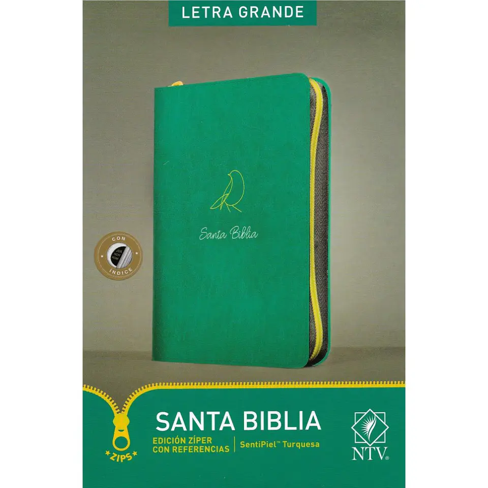 Biblia Ntv Letra Grande Con Cierre E Indice Edicion Ziper Con Referencias Turquesa 1