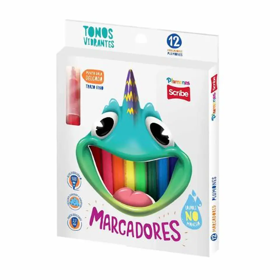 Scribe Plumones Punta Delgada 12 Plumones 1