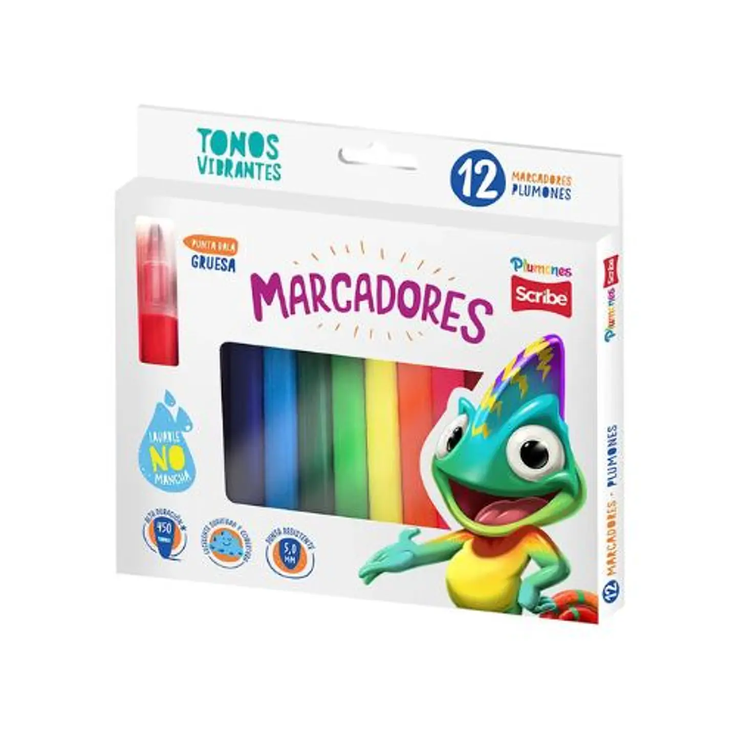 Scribe Plumones Punta Gruesa 12 Plumones 1