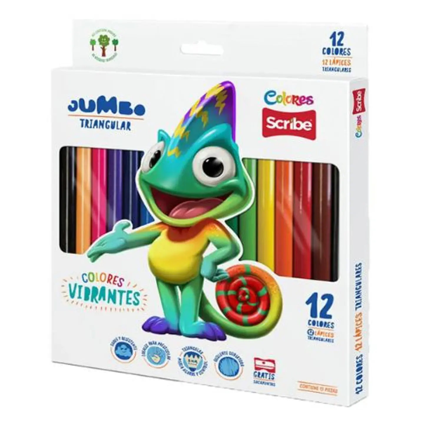 Scribe Colores Vibrantes Jumbo 12 Lapices 1