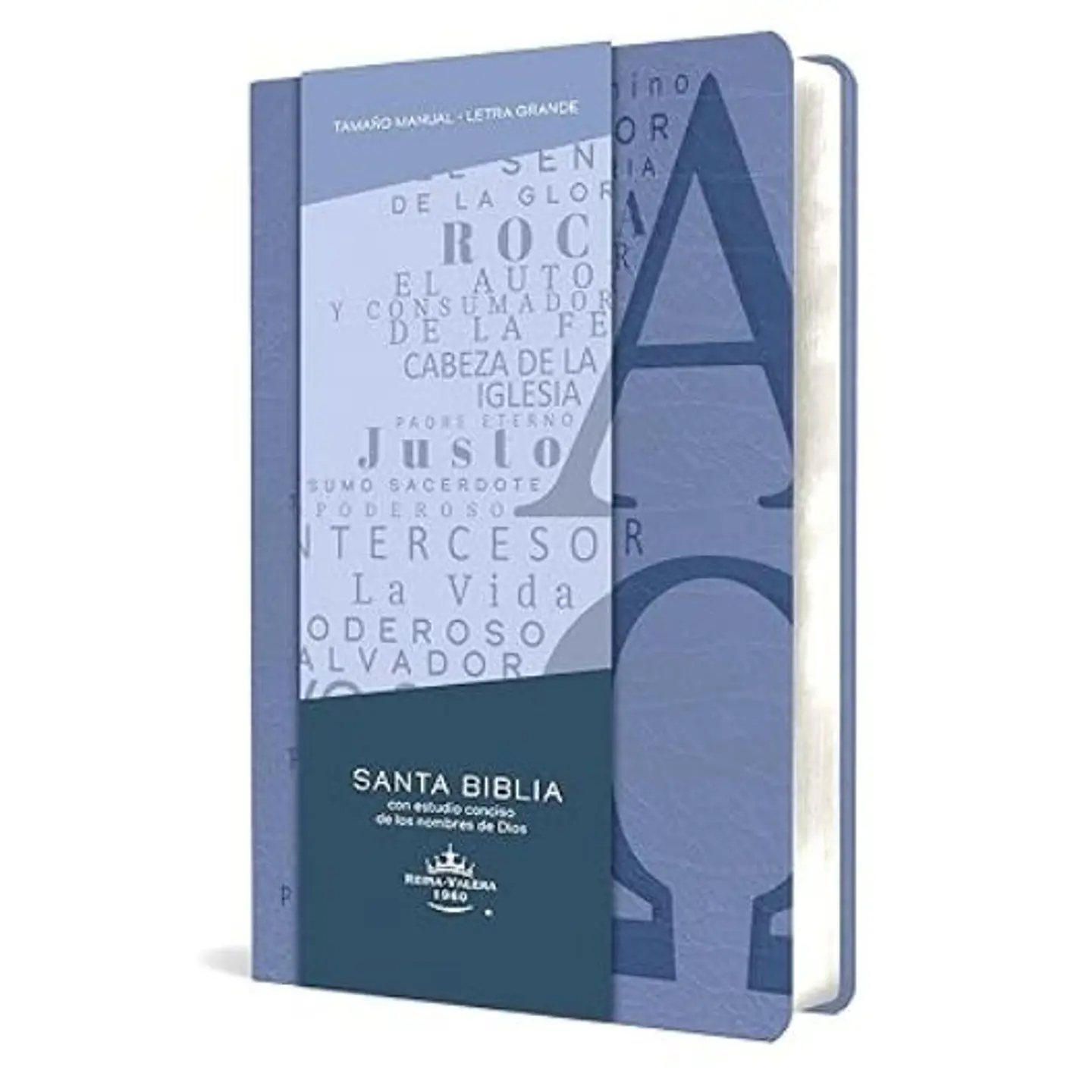 Biblia Reina Valera 1960 Letra Grande Tamaño Manual Azul Celeste Con Nombres De Dios 1