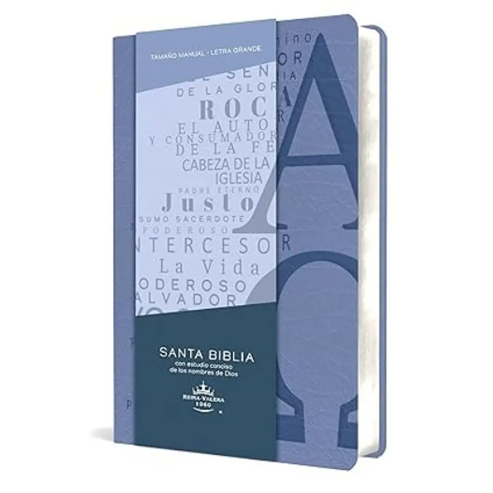 Biblia Reina Valera 1960 Letra Grande Tamaño Manual Azul Celeste Con Nombres De Dios 1