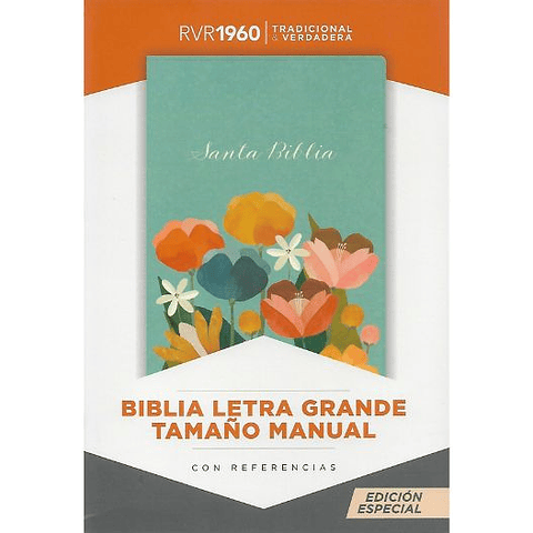 Biblia Rvr1960 Letra Grande Tamaño Manual Con Indice Aqua