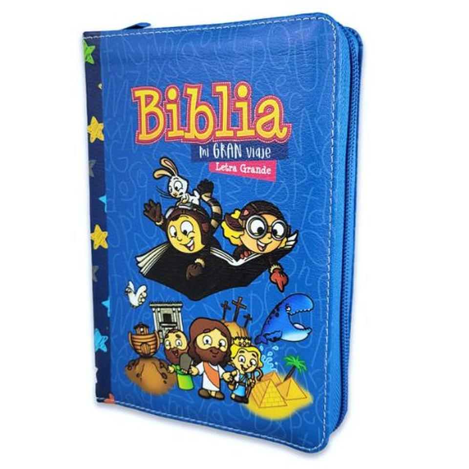Biblia Reina Valera 1960 Mi Gran Viaje Azul Letra Grande Con Cierre 1
