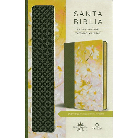 Biblia Reina Valera 1960 Letra Grande Verde Con Flores