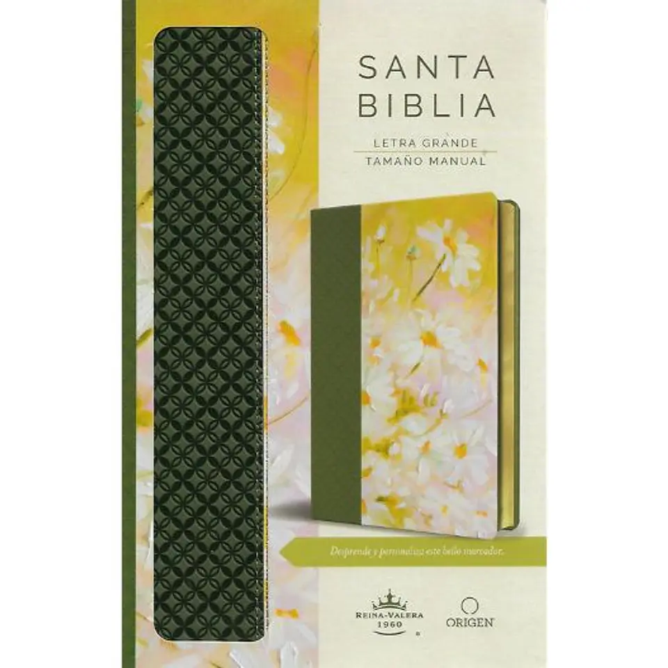 Biblia Reina Valera 1960 Letra Grande Verde Con Flores 1