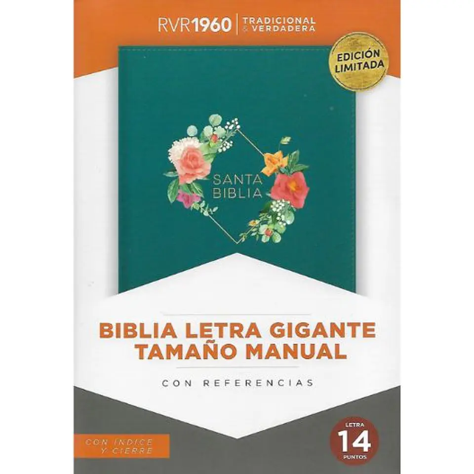 Biblia Rvr1960 Letra Gigante Tamaño Manual Turqueza 1