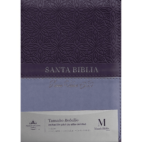 Biblia Reina Valera 1960 Con Cierre Tamaño Bolsillo Bifloral Morada