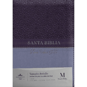 Biblia Reina Valera 1960 Con Cierre Tamaño Bolsillo Bifloral Morada