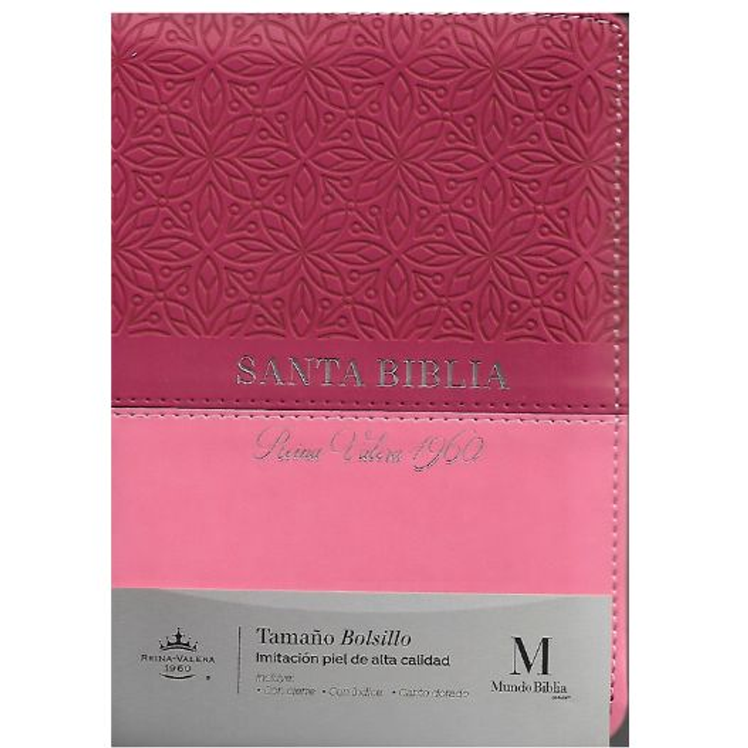 Biblia Reina Valera 1960 Con Cierre Tamaño Bolsillo Bicolor Rosada 1