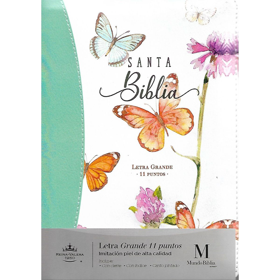 Biblia Reina Valera 1960 Tamaño Manual Letra Grande Con Cierre E Indice Turqueza 1