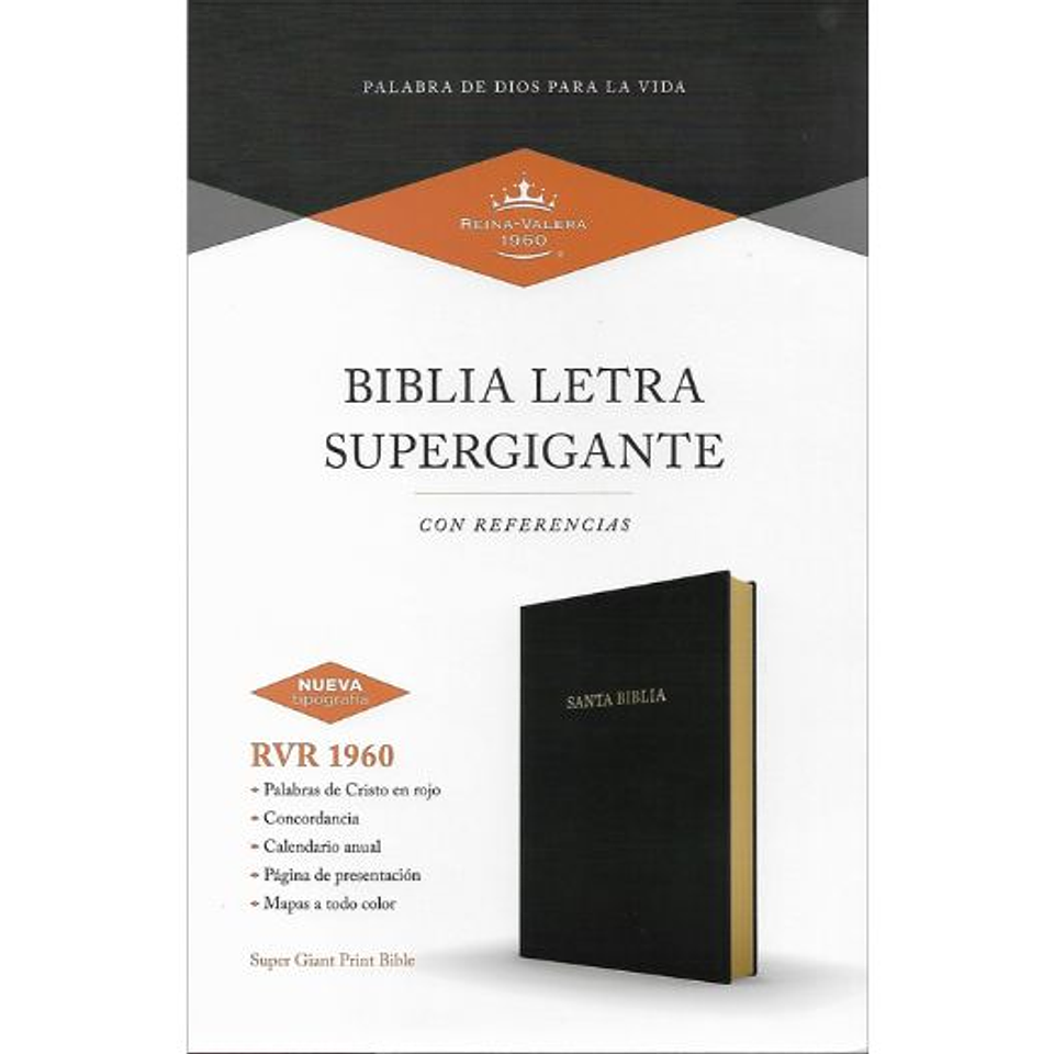 Biblia Reina Valera 1960 Letra Supergigante Con Referencias Negra 1