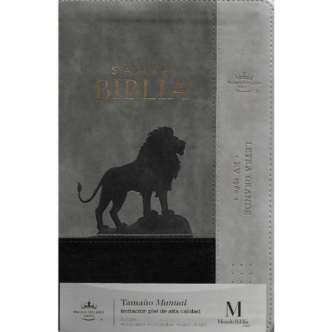 Biblia Reina Valera 1960 Letra Grande Tamaño Manual  Leon Negro Colección Inspiración 1