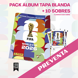 Pack Album + 10 Sobres Panini Album Mundial Fifa 2026