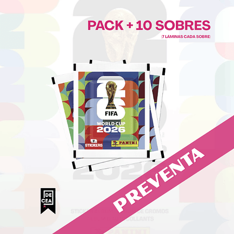 Pack 10 Sobres Panini Album Mundial Fifa 2026