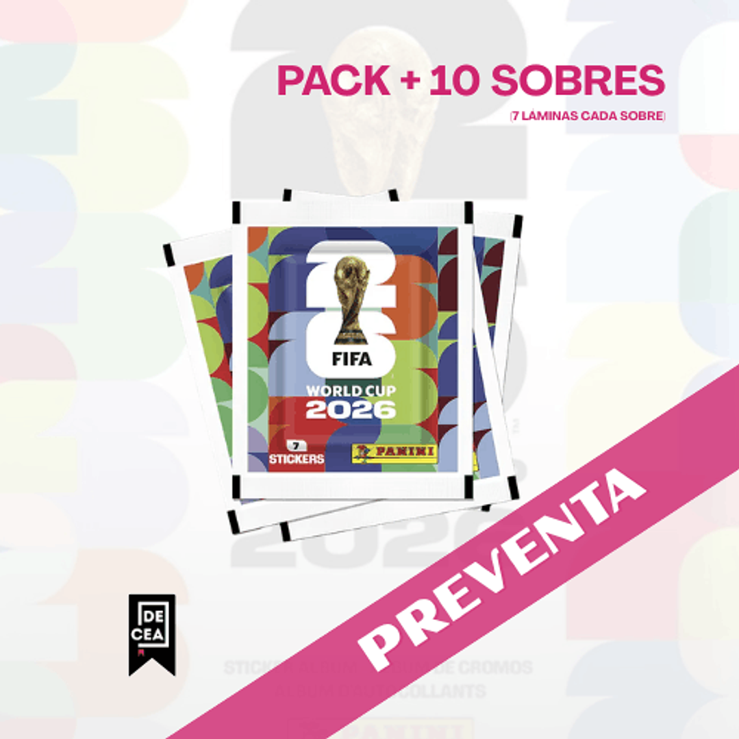 Pack 10 Sobres Panini Album Mundial Fifa 2026 1