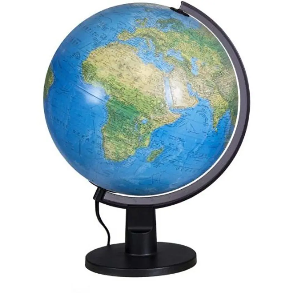 Globo Terraqueo 30cm Base Plastica Con Luz 1