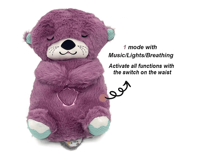 Breathing Cute Otter Soothes Plush Baby Sleep Doll Small Gift Doll Sleep Artifact breathing teddy bear otter with lights