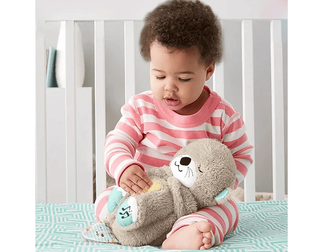 Breathing Cute Otter Soothes Plush Baby Sleep Doll Small Gift Doll Sleep Artifact breathing teddy bear otter with lights