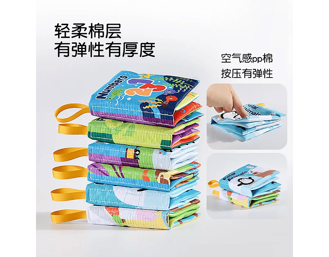 Montessori Newborns Sensory Book Toys for Baby 0  12 Month Infant Toddler Learning Book Soft Cloth Books for Children Boy 1 Year