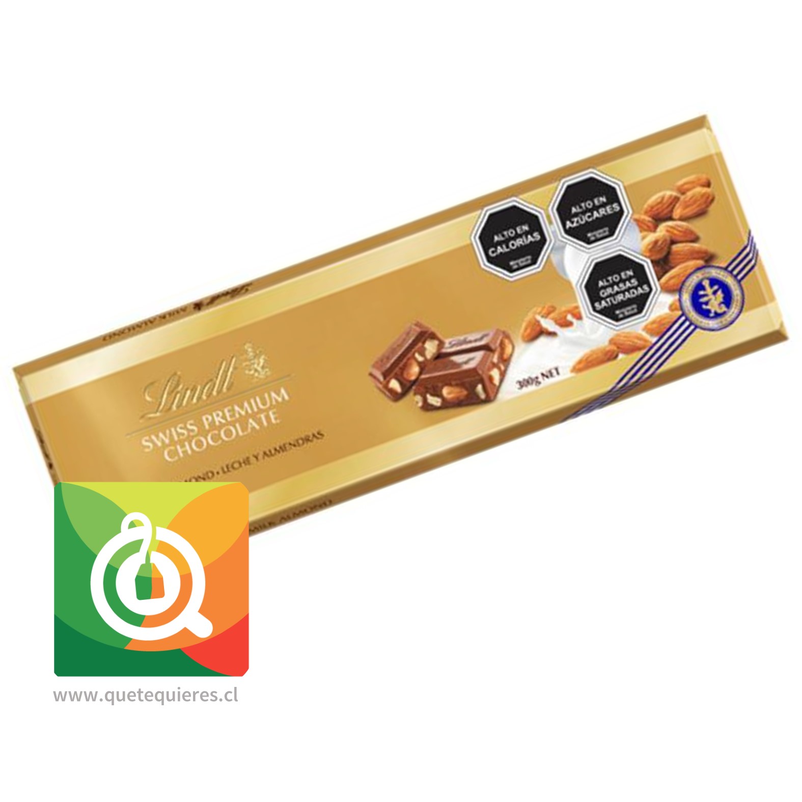 Lindt Chocolate Barra Gold Leche Almendra 300 gr