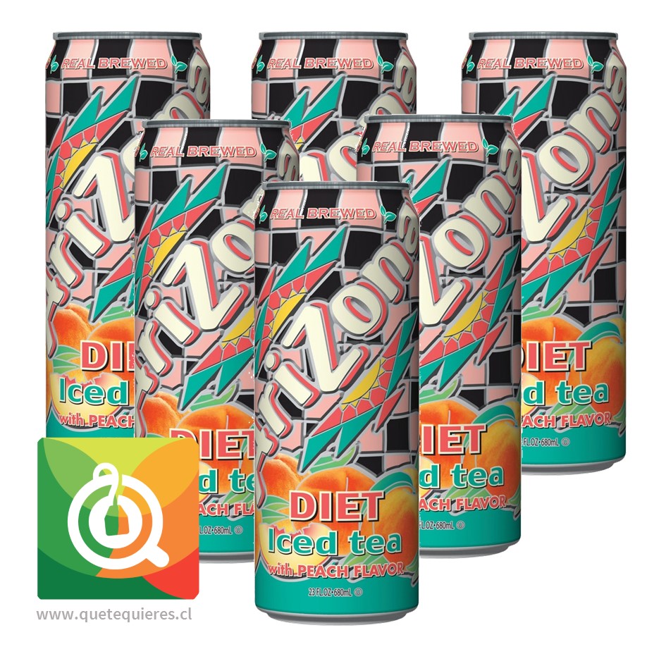 Arizona Té Negro Diet Durazno Pack de 6 unidades 