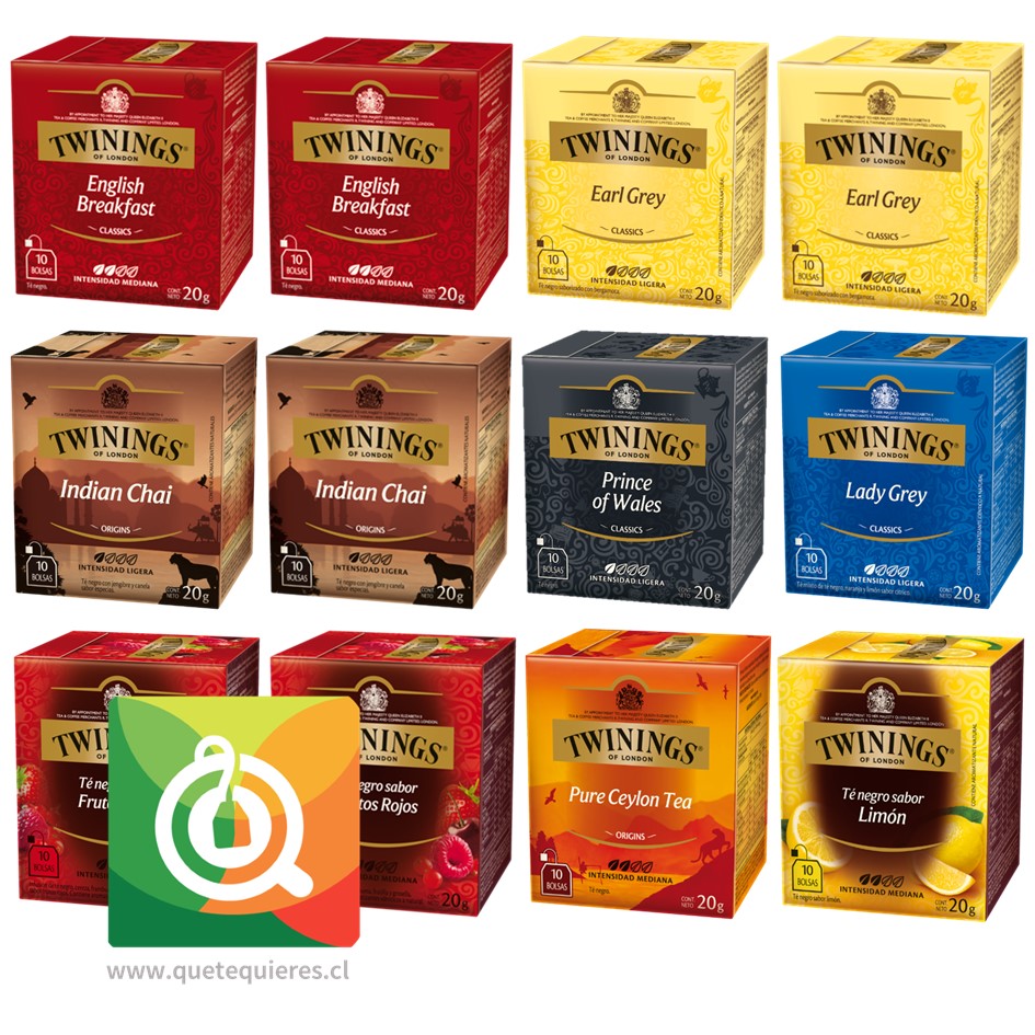 Twinings Surtido Té Negro Sabores Pack 12 