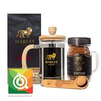 Pack Marley Coffee Café One Love + Café Liofilizado + Prensa 600 ml  + Cuchara 