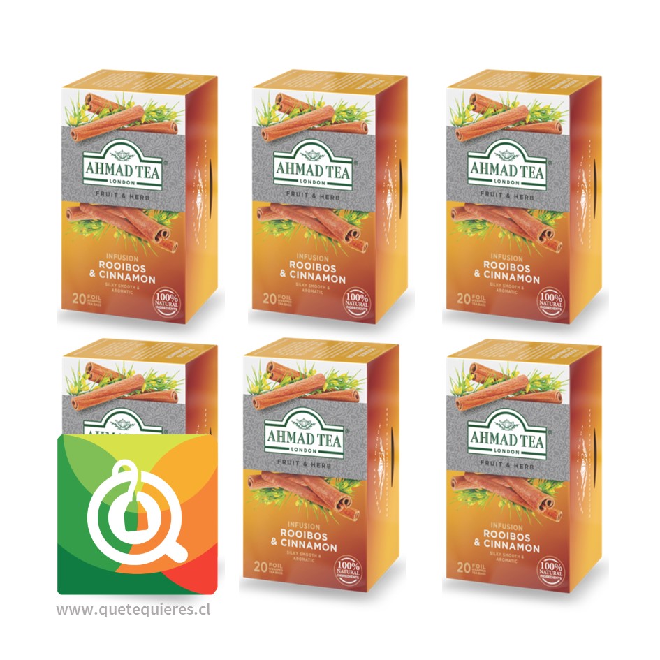 Ahmad Infusión Rooibos Canela 20 bolsitas Pack 6 