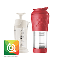 Pack Pressca Cafetera Portatil Rojo + Espumador Blanco 