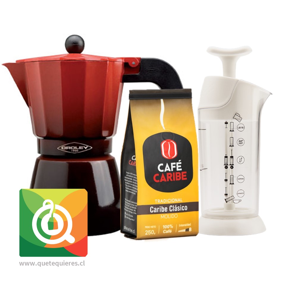 Pack Oroley Cafetera Ecofund + Pressca Espumador + Café C | Qué Té  Quieres
