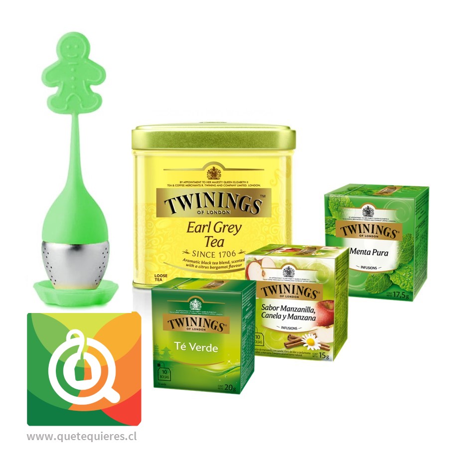 Pack Twinings Surtido de Tés + Infusor Silicona Verde