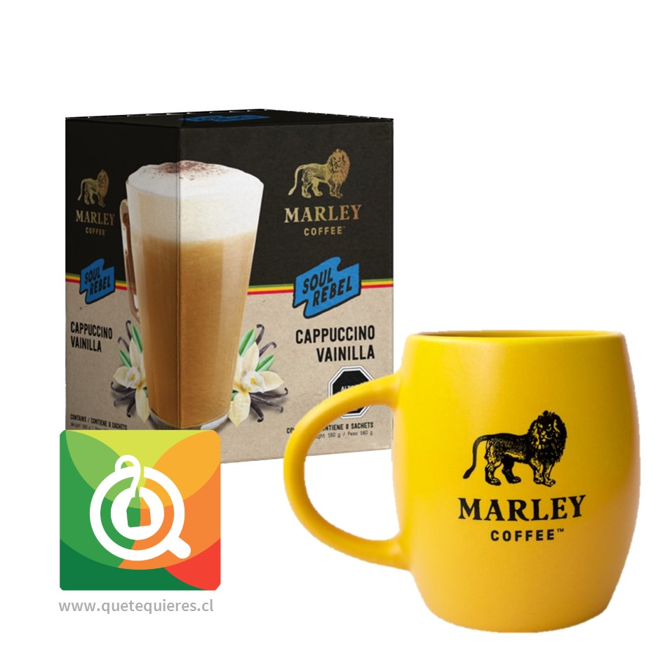 Pack Marley Coffee Tazón Amarillo + Capuchino Instantáneo Vainilla 