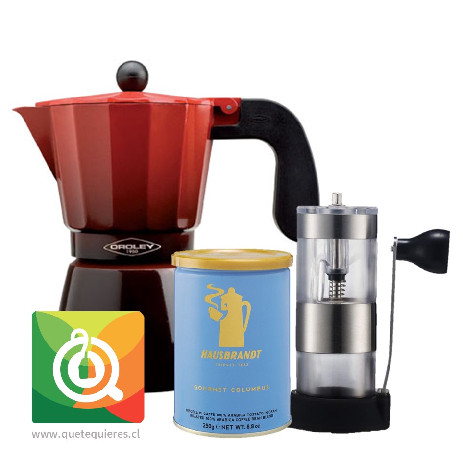 Pack Hausbrandt Café Grano Columbus + Oroley Cafetera + M | Qué Té  Quieres
