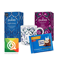 Pack Pukka Infusiones Night Time + Taza + Ritter Sport Chocolate sin Lactosa 