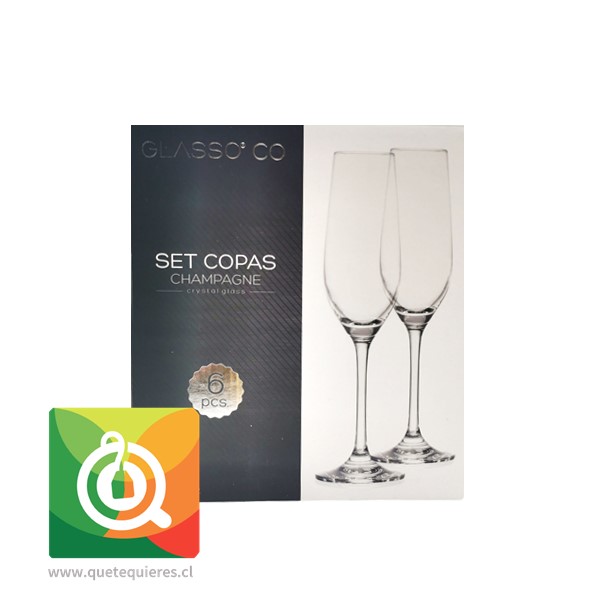 Glasso Set de 6 Copas Champagne Cristal - Image 2