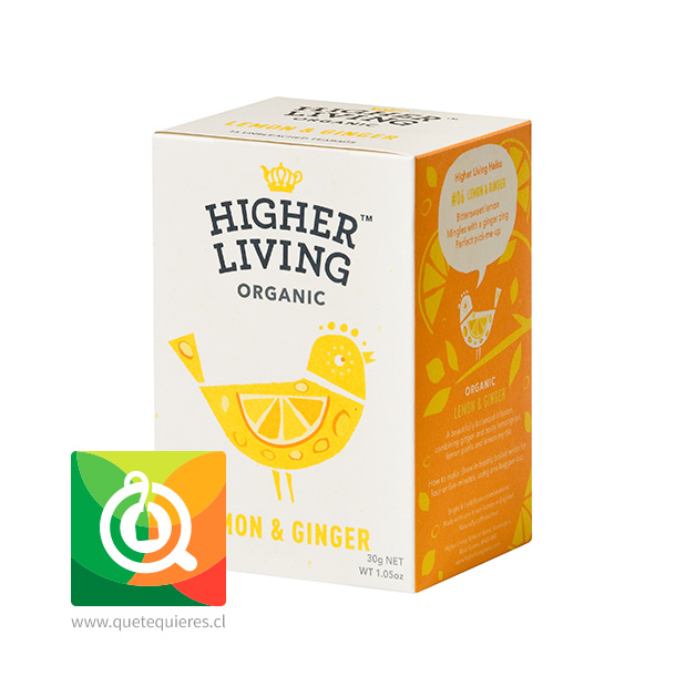 Higher Living Infusión Limón y Jengibre Orgánica - Lemon & Ginger