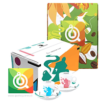 Pack Hausbrandt Set 6 tazas Espresso Línea Diseño con Caja de Regalo QTQ 