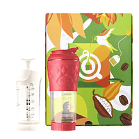 Pack Pressca Cafetera Portatil Rojo + Espumador Blanco con Caja de Regalo QTQ 