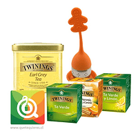 Pack Twinings Té Negro y Verde + Infusor Silicona Naranjo 