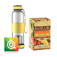 Pack Sling Glass Botella Infusora Amarilla + Basilur Magic Fruits 