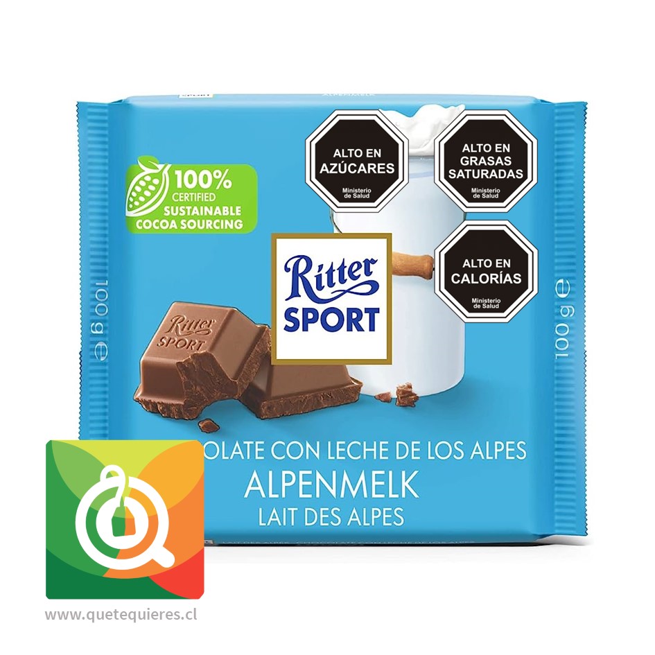 Ritter Sport Chocolate con Leche de los Alpes 100 gr