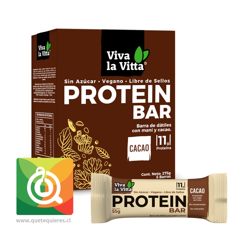 Viva La Vitta Barrita de Proteína Cacao (5 unidades)- Image 1