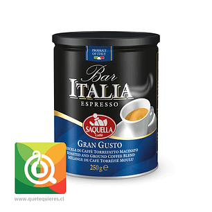 Saquella Café Grano Molido Bar Italia Gran Gusto Lata
